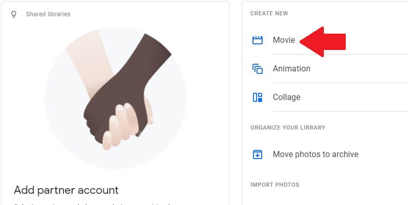 Google フォトでムービーを作成する