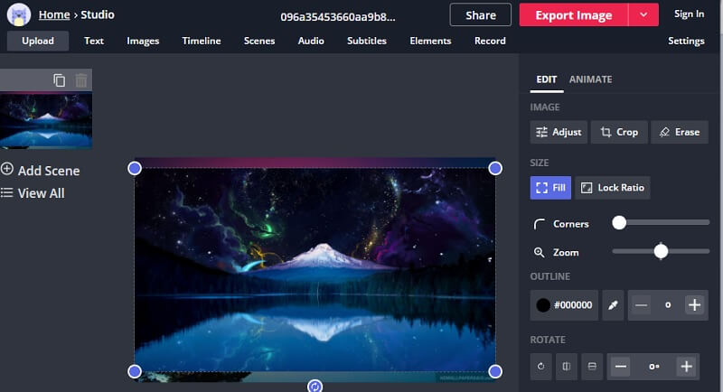 Kapwing のインターフェース