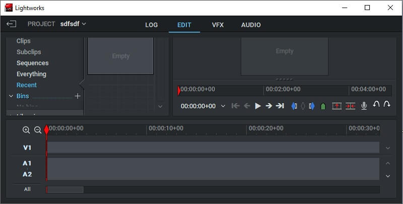 Lightworks インターフェース