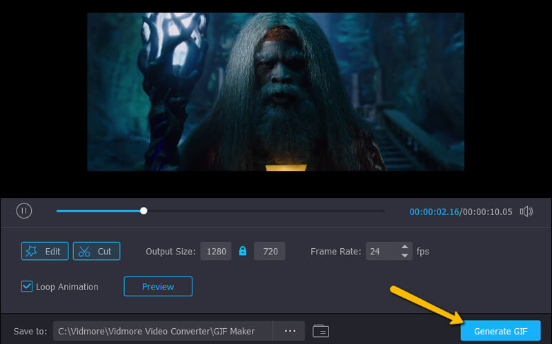 Vidmore Video ConverterでMOVをGIFに変換