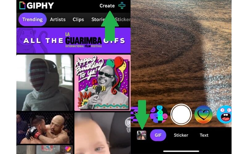 Giphy 動画をアップロード