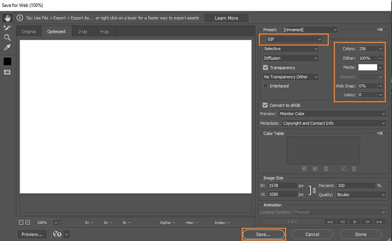Photoshop 動画からGIF クリップを保存