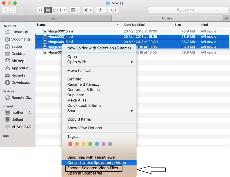 Finder フリップ動画形式を変更 動画を変換