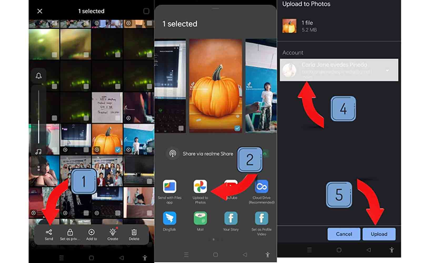 Googleフォト Androidで動画を回転 アップロード手順