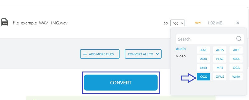 OnlineConvertFree WAVファイルを変換 WAV To OGG