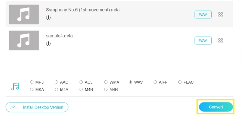 Vidmore Foac M4A を変換 M4A から WAV へ