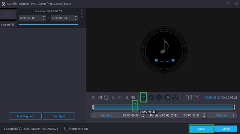 Vidmore Vc で MP3 を分割してトリミング