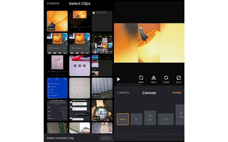 Viva Video インターフェース 動画回転アプリ