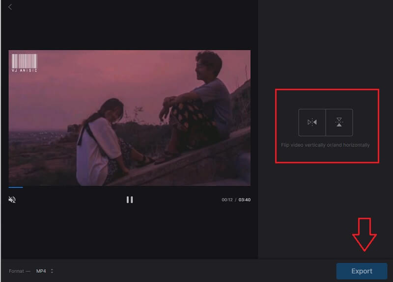 Clideoで反転する方法