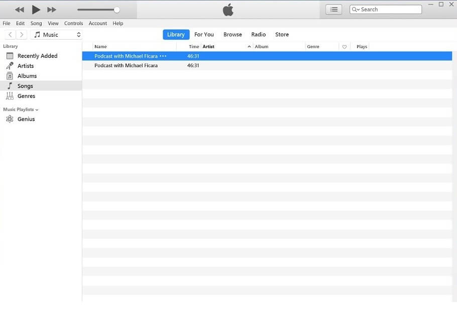 iTunes インターフェース
