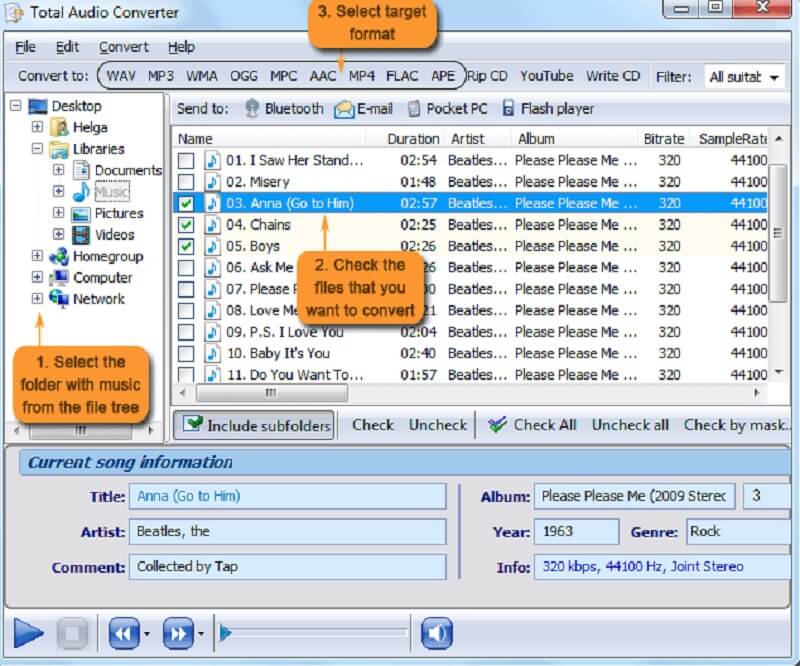 Total Audio Converter WAV から AAC
