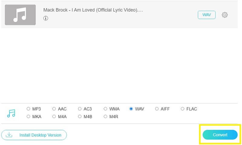 Vidmore Fac MP3をWAVに変換