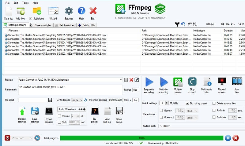 FFMPEGでAACをAC3に変換