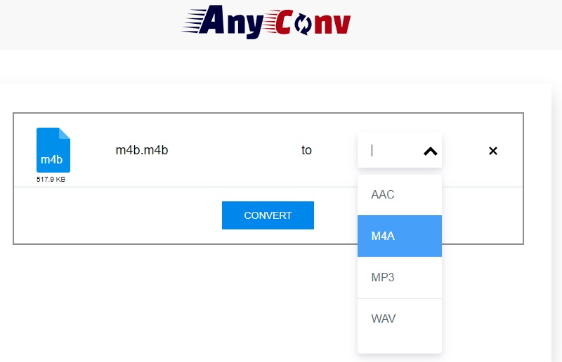AnyconvでM4Bをオンライン変換