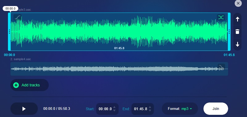 Audio Joiner Webインターフェース