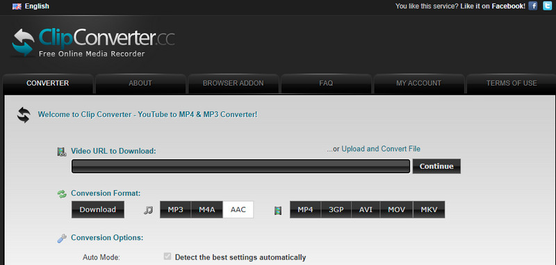 Clip Converter M4RをAACに変換