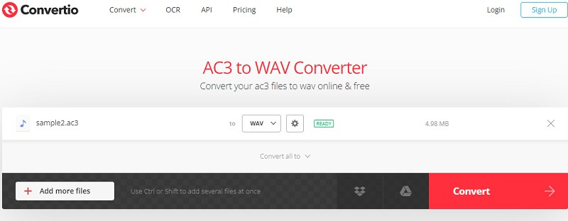 Convertio AC3 から WAV へ変換