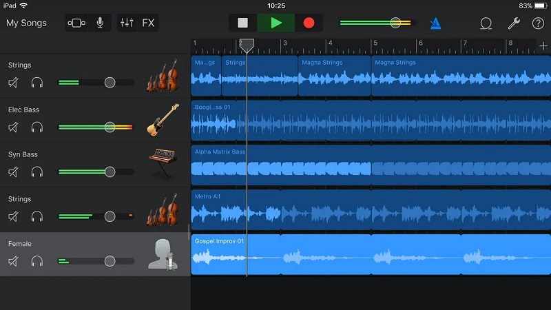 GarageBand で録音音声を編集