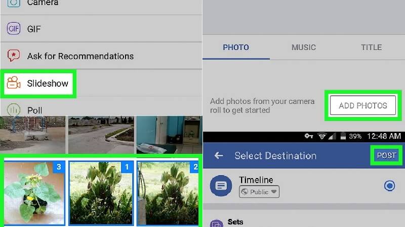 Facebook スライドショー
