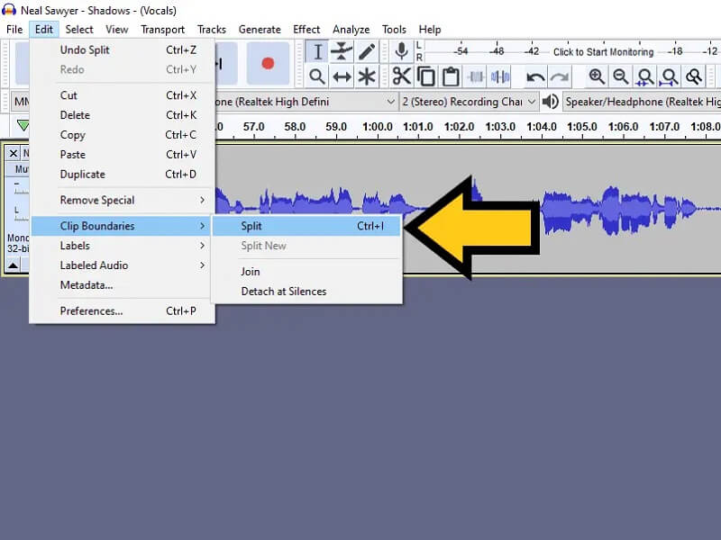 Audacity でカットする方法