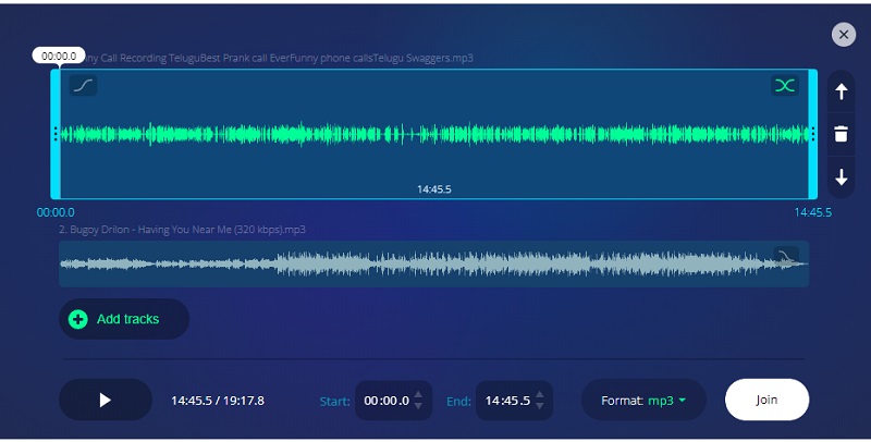 Audio Joiner で AIFF を結合