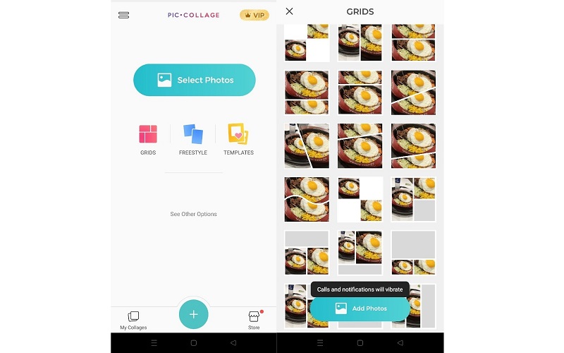 Piccollage コラージュメーカー インターフェース