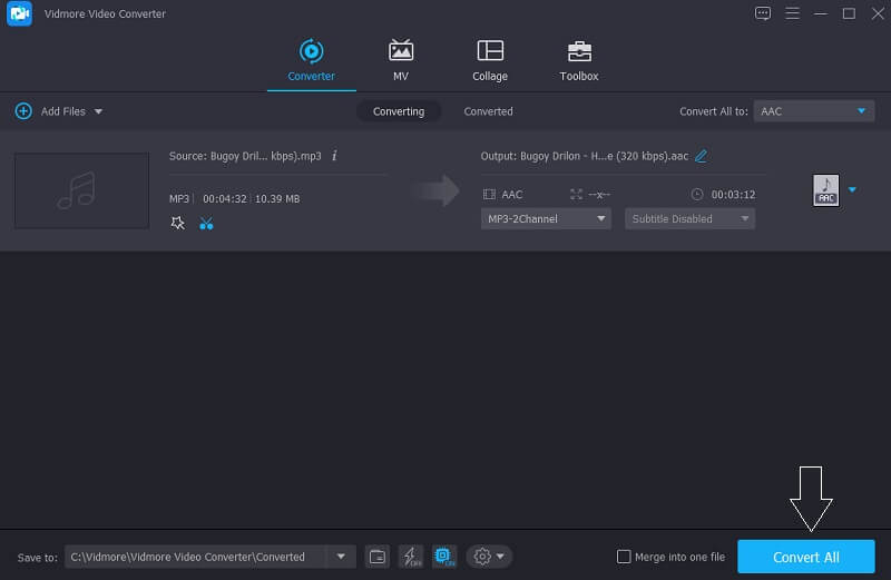 Vidmore でファイルを保存