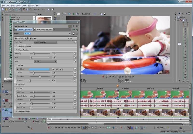 Sony Vegas Pro のインターフェース