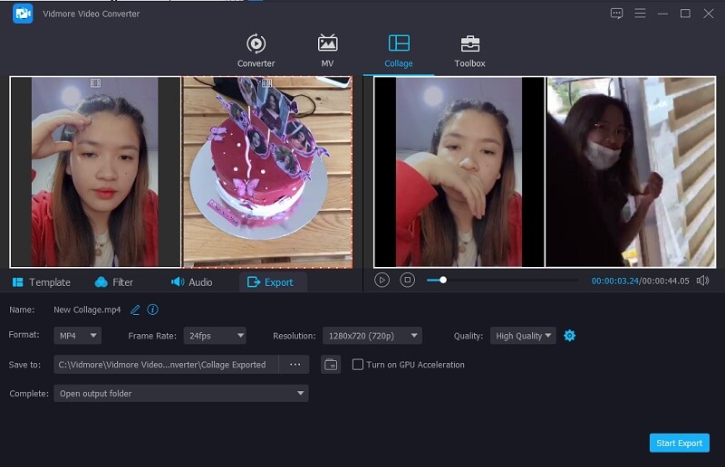 Vidmore のインターフェース