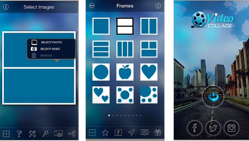 VideoCollage インターフェース
