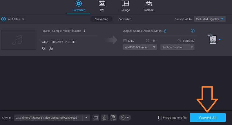 Vidmore AIFFをM4Aに変換