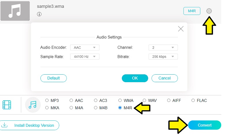 Vidmore Free WMA を M4R に変換
