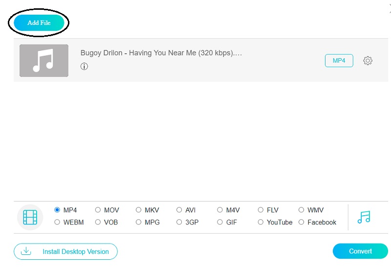 Vidmore Online：ファイル追加用