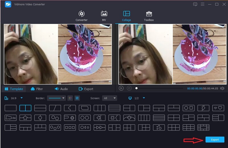 Vidmore 動画コラージュ保存