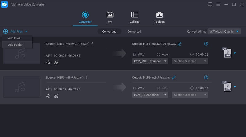 Vidmore VC AIFFファイルを追加