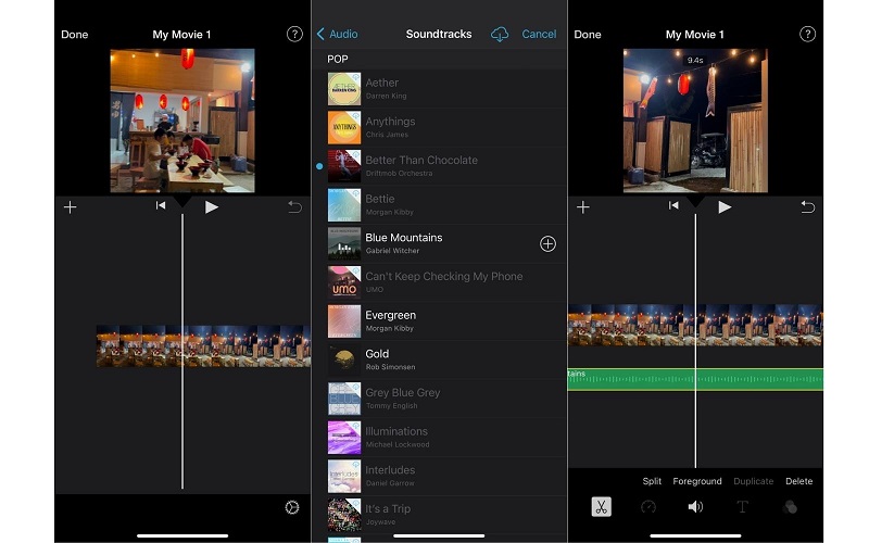iMovie 動画に音声を追加