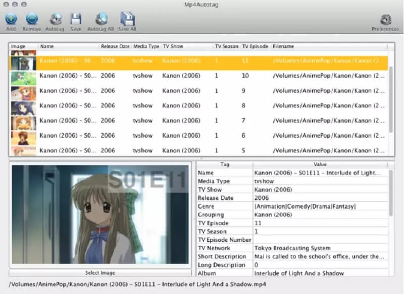 MP4 メタデータエディター Autotag