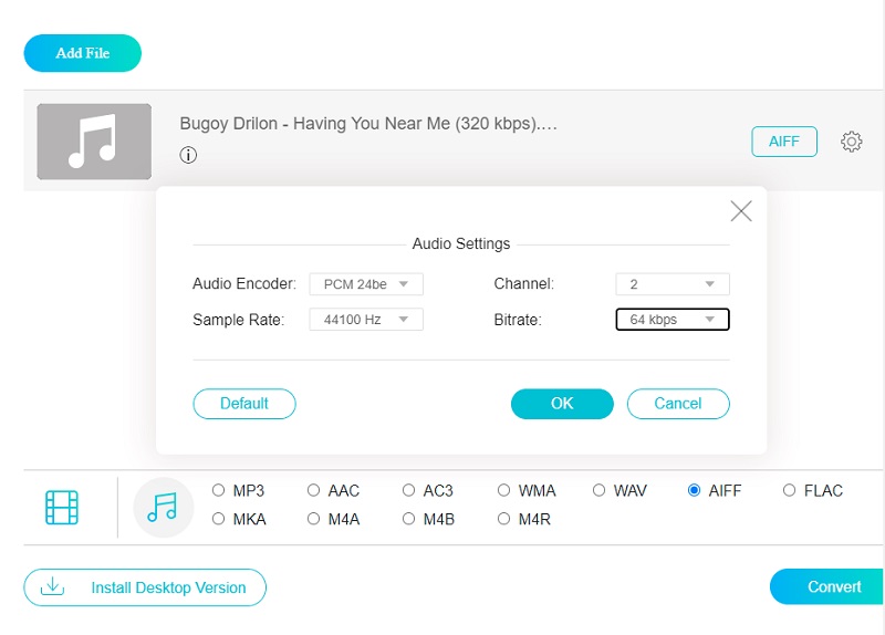 オンライン設定を操作 Vidmore