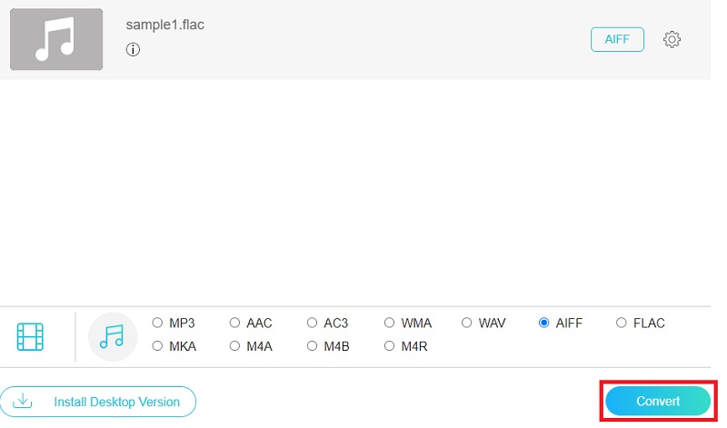Vidmore Free FLACをAIFFに変換