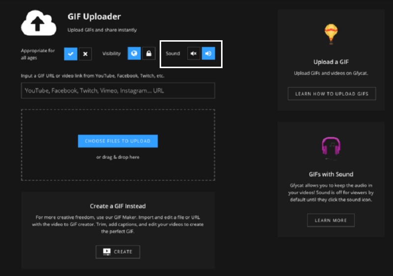 GIFに音声を追加 GFYCAT