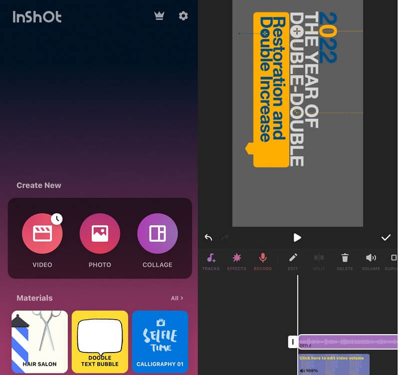 写真に音声を追加 InShot