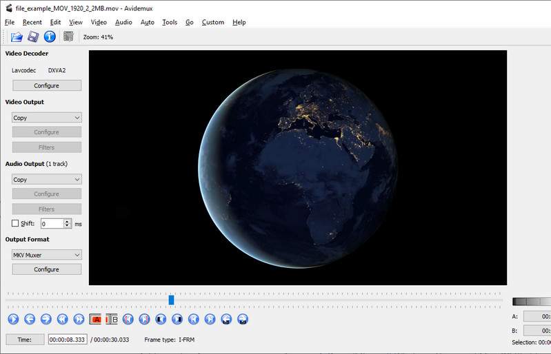 Avidemux インターフェース