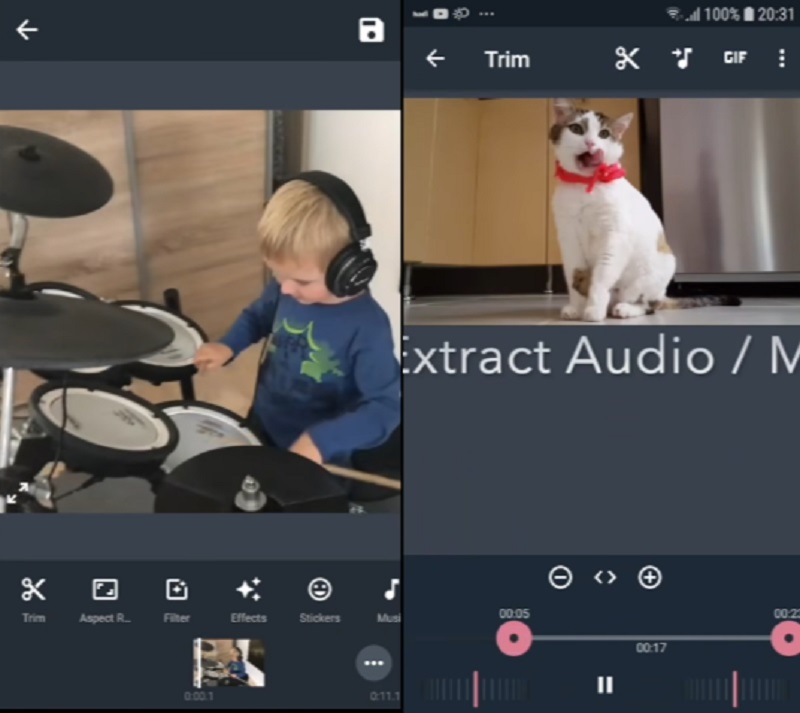 iMovie／AndroVid で動画の一部をカット