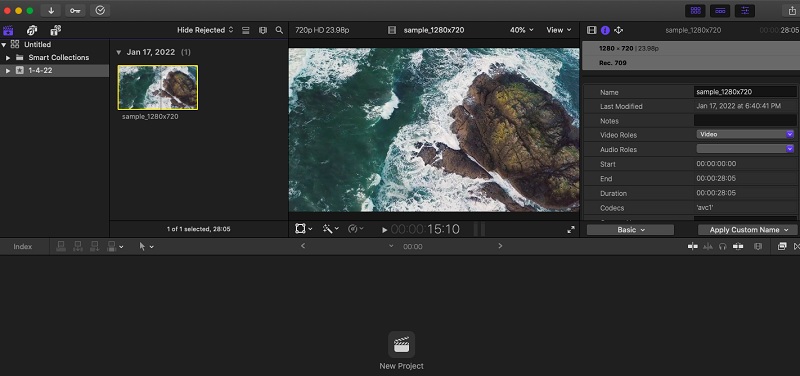 Final Cut ProでM4Vをトリミング