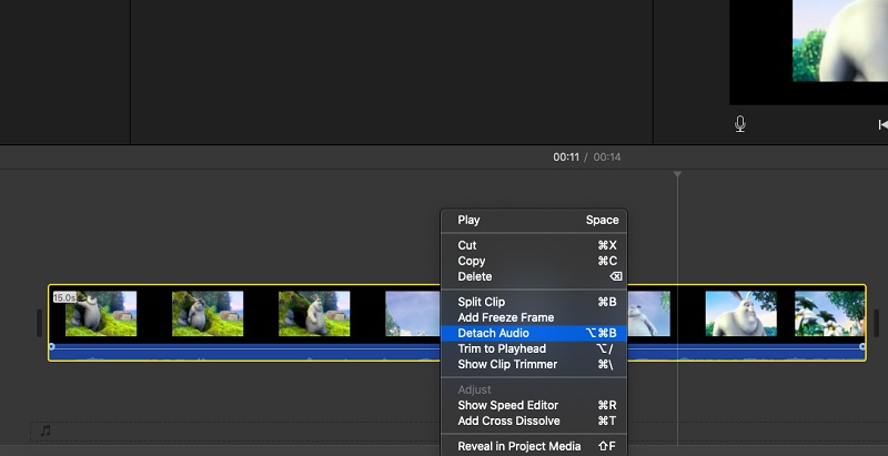 iMovie 音声を分離