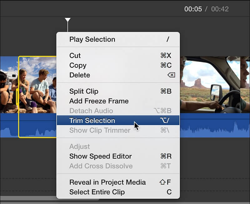MTSファイルをトリミング iMovie
