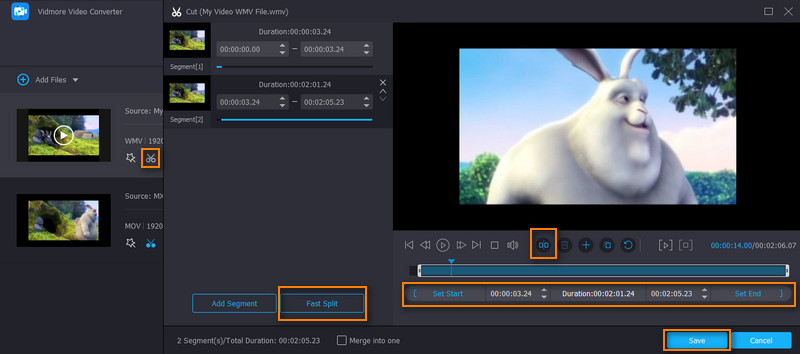Vidmore で MP4 動画をカット