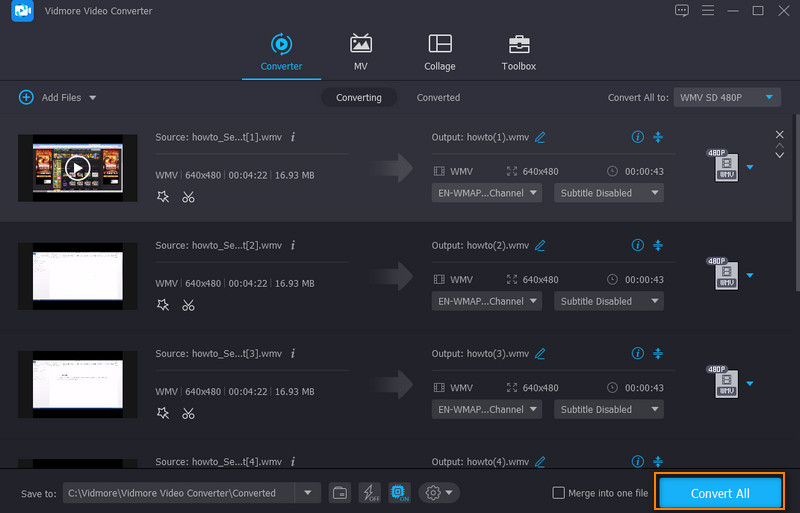 Vidmore でカットした WMV を保存