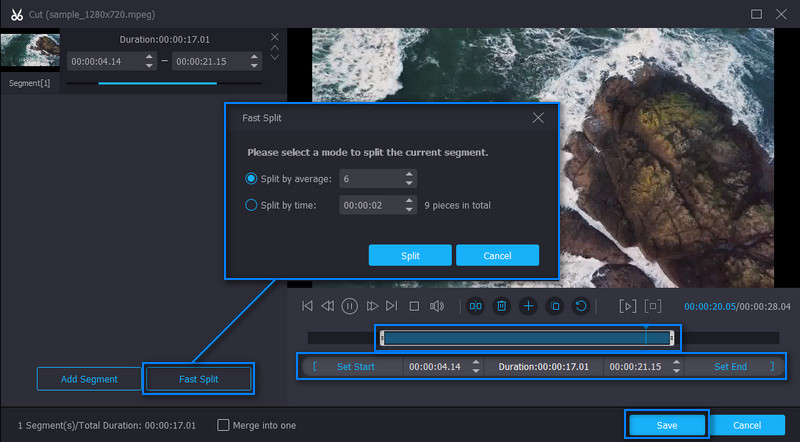 Vidmore MPEGトリミング