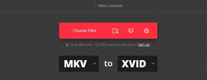 MKV を XVID に変換 Convertio